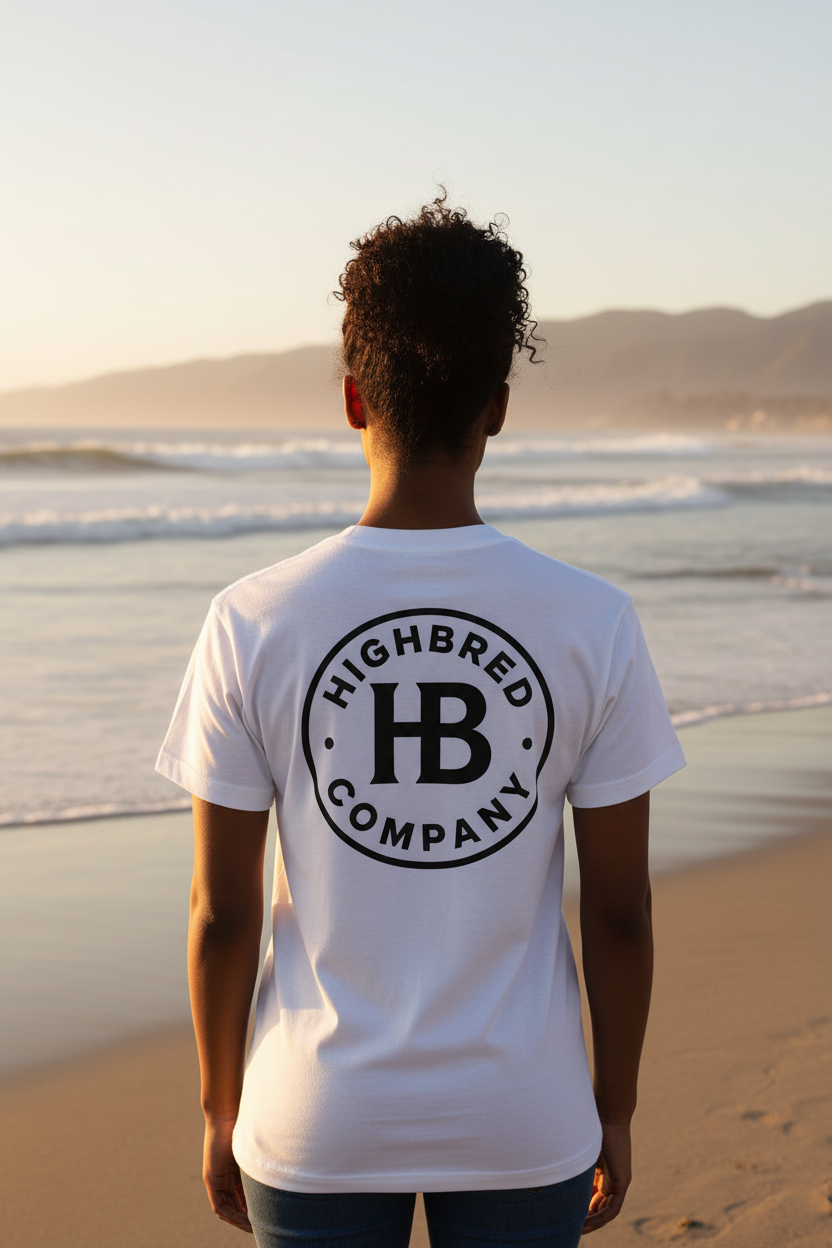 Black female model - white shirt back