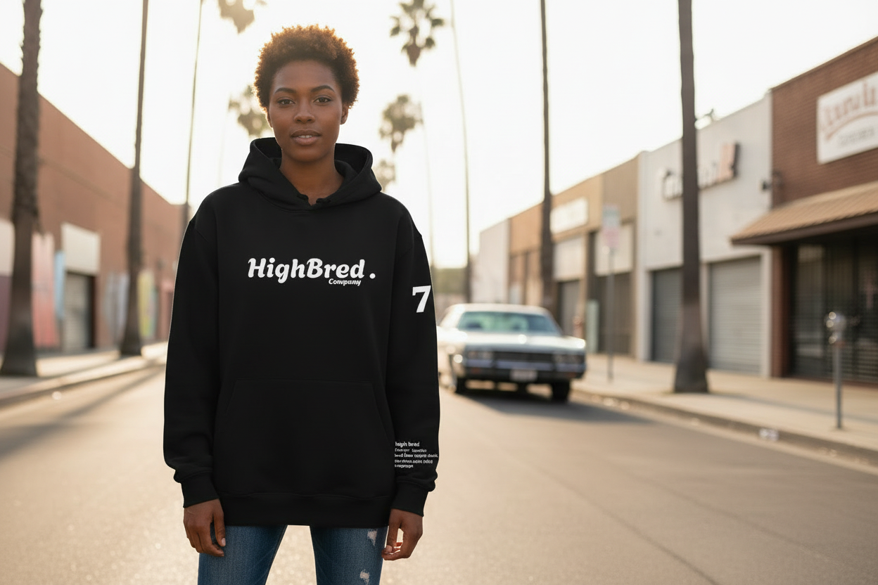 Black Hoodie - Woman with Short Hair