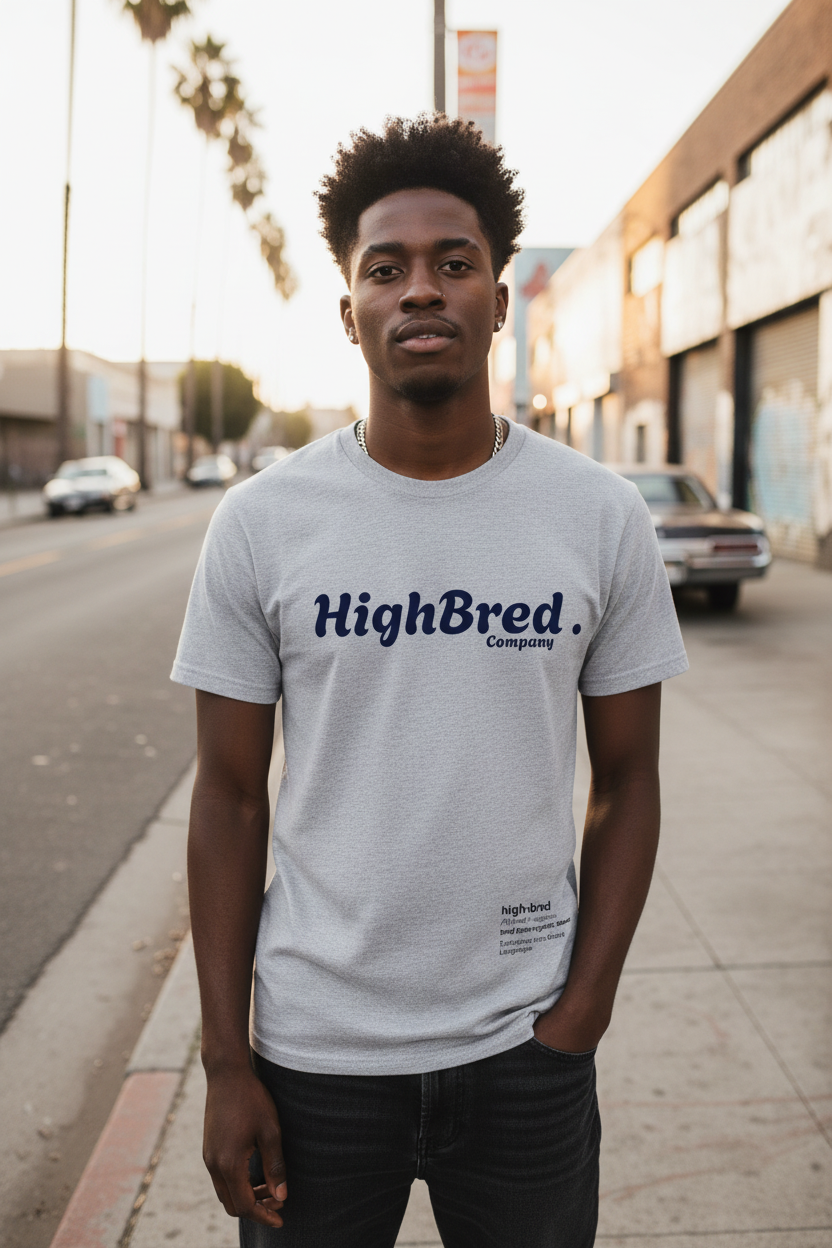 Gray HighBred Company T-Shirt - Male Model