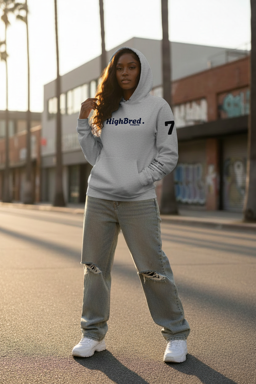 Gray HighBred Company Hoodie - Female Model