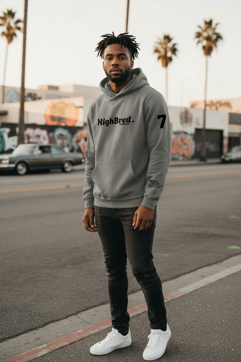 Gray HighBred Company Hoodie - Male Model