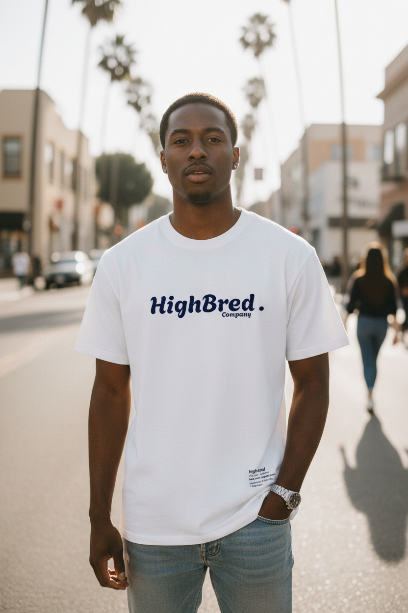 White HighBred Company T-Shirt - Male Model